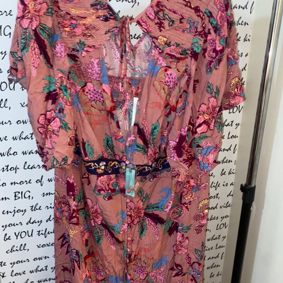 Anthropologie Floral Maxi Dress - Pink and Blue - Picture 12 of 14